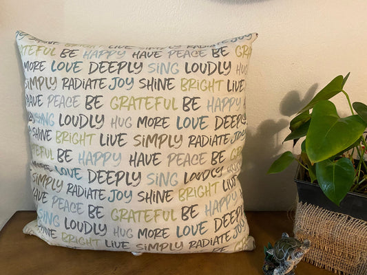 Love, Grateful, Joy Pillow Cover, Linen Pillow Cover, Spring  and Summer Pillow Cover, Throw Pillow covers, Modern