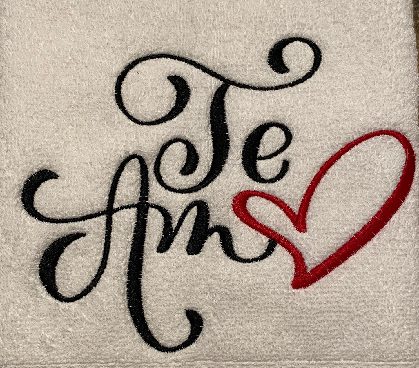 Te Amo Hand Towel - Embroidered hand Towels. Bathroom towels. Embroidered. Gifts. Valentine’s I love You